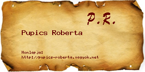 Pupics Roberta névjegykártya